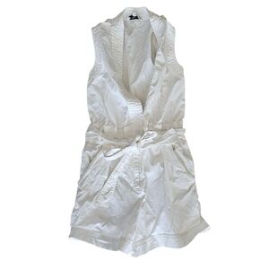 Derek Lam Collection Belted White Sleeveless Romper Size 38